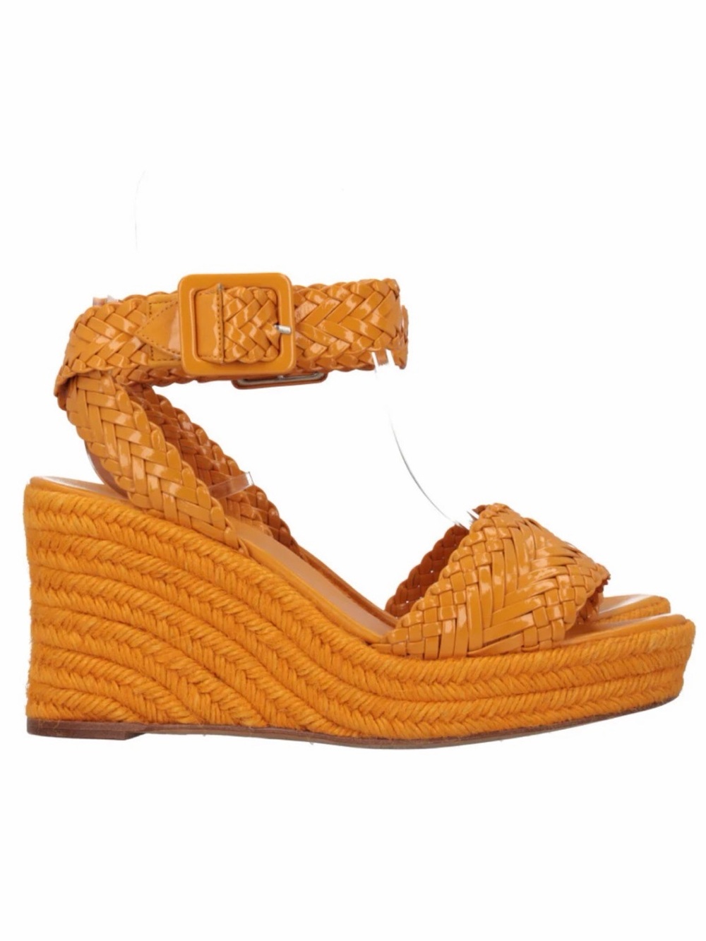 #S149 Hermès Woven Sophia Espadrille Wedge Sandals, EU 38 (US 7.5)